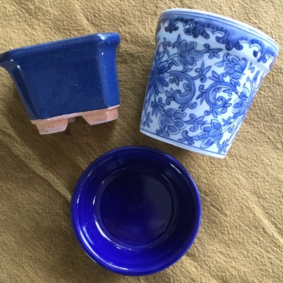 Norcal Other - 3-piece mini ceramics - flower pots & saucer